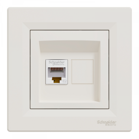 Priza RJ45 simpla UTP CAT5E Schneider Asfora crem EPH4300123 [1]