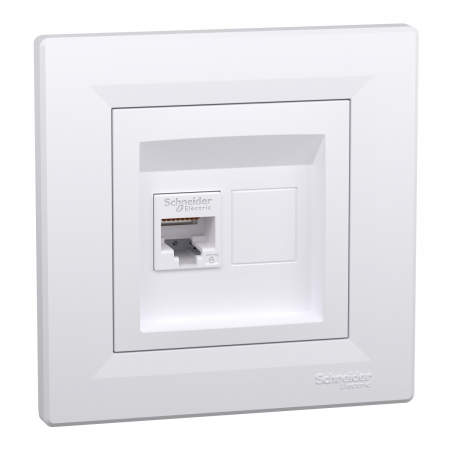 Prize Asfora - Priza RJ45 simpla UTP CAT6 Schneider Asfora alb EPH4700121