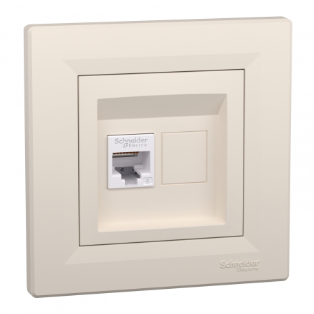 Prize si intrerupatoare - Priza RJ45 simpla UTP CAT6 Schneider Asfora crem EPH4700123