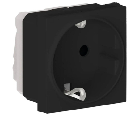 Himel Flexo - Priza schuko 2M 16A Flexo Himel negru mat HWDFSSB