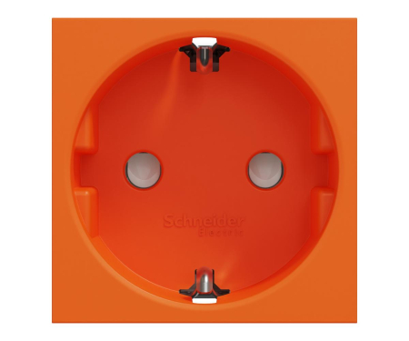 Priza schuko 2M protectie copii Schneider Noua Unica oranj NU303761 [1]
