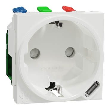 Schneider Noua Unica - Priza schuko 2M + USB tip C Schneider Noua Unica alb NU301718