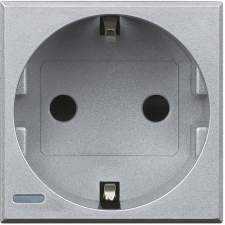 Prize Axolute - Priza schuko Axolute Bticino 2M iluminabila aluminiu HC4141
