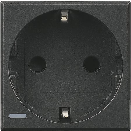 Bticino Axolute - Priza schuko Axolute Bticino 2M iluminabila antracit HS4141