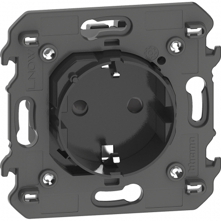 Bticino Living Now - Priza schuko standard german conectata 2M 16A Living Now Bticino negru KG4141AC