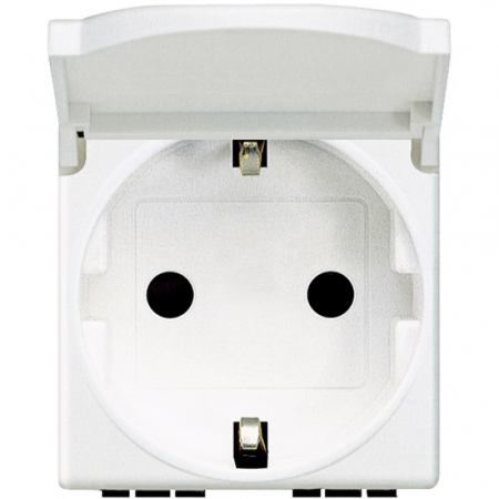 Bticino Matix - Priza schuko cu capac 2M Matix Bticino alb AM5440/2P