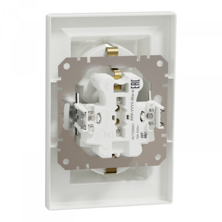 Priza schuko dubla 2P+E Schneider Asfora alb EPH9900121 [1]