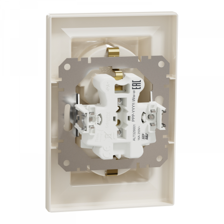 Priza schuko dubla 2P+E Schneider Asfora crem EPH9900123 [1]