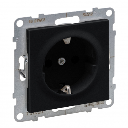 Prize Suno - Priza schuko simpla 2P+T borne automate Legrand Suno negru 721420