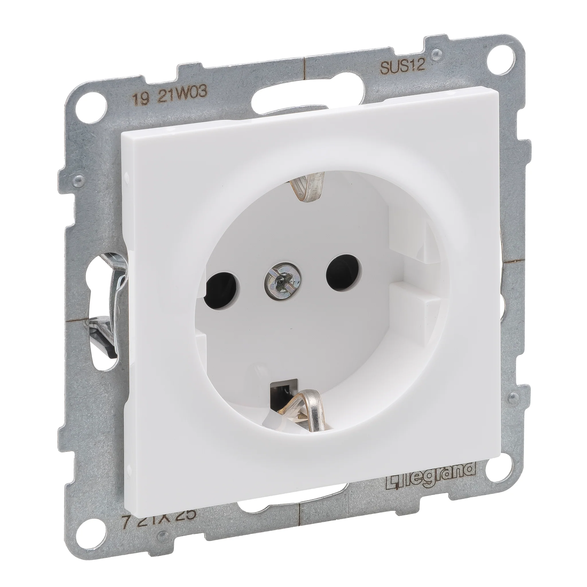 Prize Suno - Priza schuko simpla 2P+T borne surub Legrand Suno alb 721125
