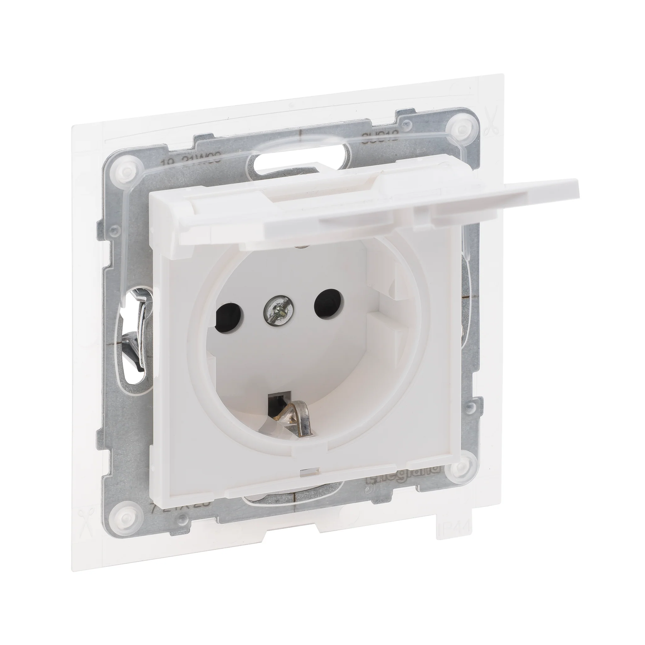 Prize Suno - Priza schuko simpla cu capac 2P+T IP44 Legrand Suno alb 721123