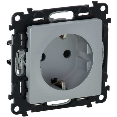 Legrand Valena Life - Priza schuko simpla protectie copii Legrand Valena Life aluminiu 753324
