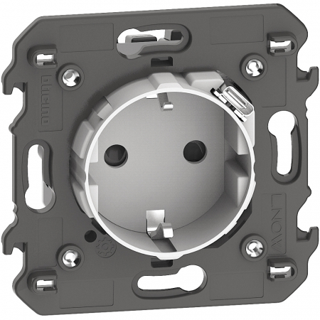Prize Living Now - Priza schuko 2M cu USB Tip C si suport 2M Living Now Bticino alb KW4141USB