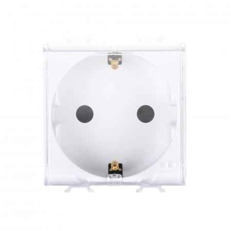 Prize Chorus - Priza schuko standard german cu capac 2M Gewiss Chorus alb satinat MAT GW15242