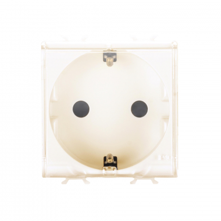 Prize si intrerupatoare - Priza schuko standard german cu capac 2M Gewiss Chorus Ivory GW11242