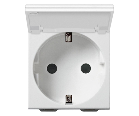 Prize Neve - Priza schuko standard german cu capac 2M Vimar Neve alb 09208.C