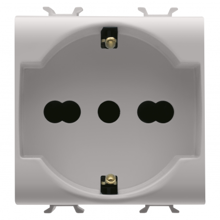 Prize si intrerupatoare - Priza schuko standard german/italian 2M Gewiss Chorus bej satinat MAT GW13204