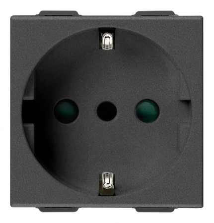 Prize si intrerupatoare - Priza schuko standard german-italian 2M Vimar Neve carbon matt 09209.CM