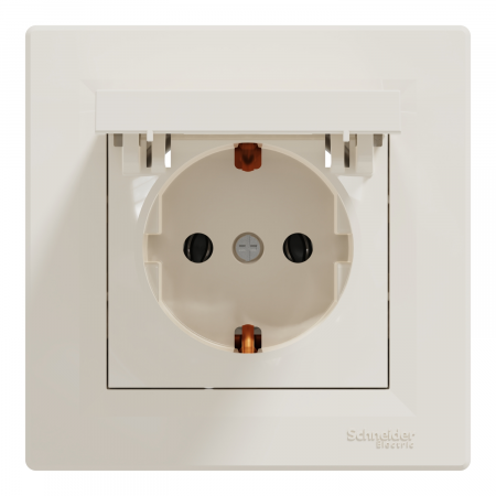 Priza simpla schuko cu capac IP20 Schneider Asfora crem EPH3100123 [1]