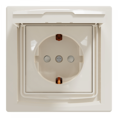 Priza simpla schuko cu capac IP44 Schneider Asfora crem EPH3100323 [1]