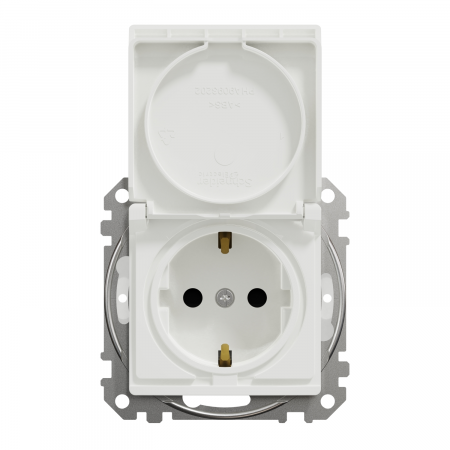 Priza simpla schuko cu capac Schneider Sedna IP44 alb SDD211023 [1]