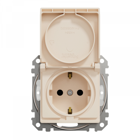 Priza simpla schuko cu capac Schneider Sedna IP44 bej SDD212023 [1]
