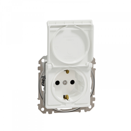 Schneider Sedna Design - Priza simpla schuko cu capac si protectie copii Schneider Sedna alb SDD111023