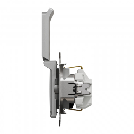 Priza simpla schuko cu capac si protectie copii Schneider Sedna aluminiu SDD113023 [2]