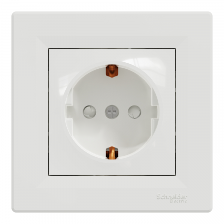 Priza simpla schuko cu protectie copii Schneider Asfora alb EPH2900221 [1]