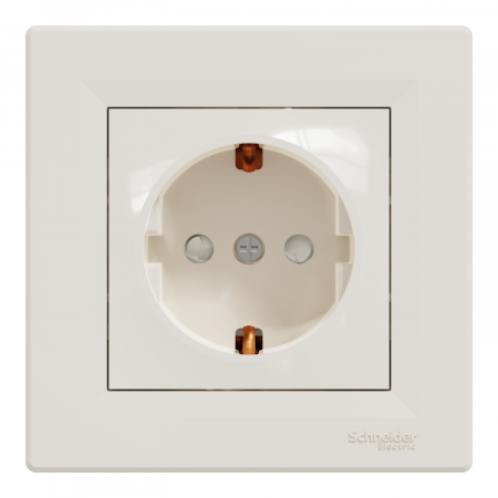 Priza simpla schuko cu protectie copii Schneider Asfora crem EPH2900223 [1]