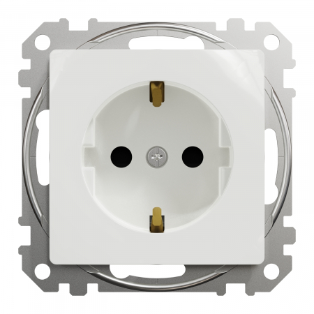 Priza simpla schuko cu protectie copii Schneider Sedna alb SDD111021 [1]