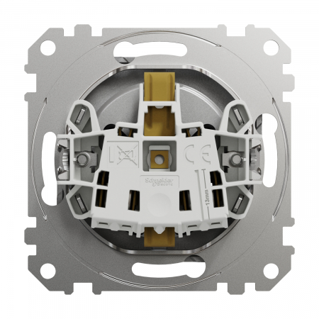 Priza simpla schuko cu protectie copii Schneider Sedna aluminiu SDD113021 [2]