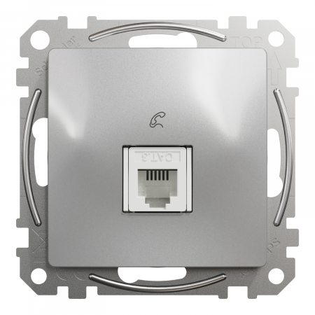 Priza simpla telefon RJ11 Schneider Sedna aluminiu SDD113491 [1]