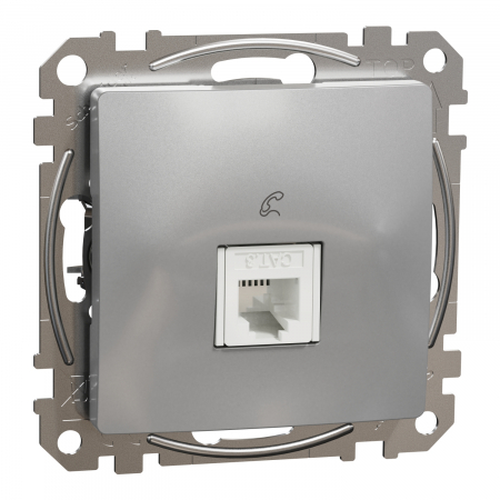 Schneider Sedna Design - Priza simpla telefon RJ11 Schneider Sedna aluminiu SDD113491