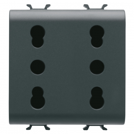 Prize Chorus - Priza standard italian dubla 2M Gewiss Chorus negru GW12208