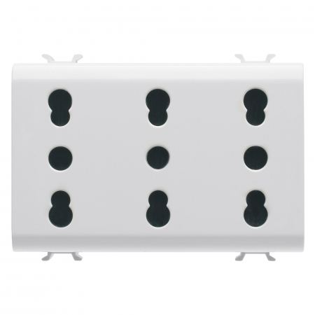 Prize Chorus - Priza standard italian tripla 3M Gewiss Chorus alb MAT GW15209