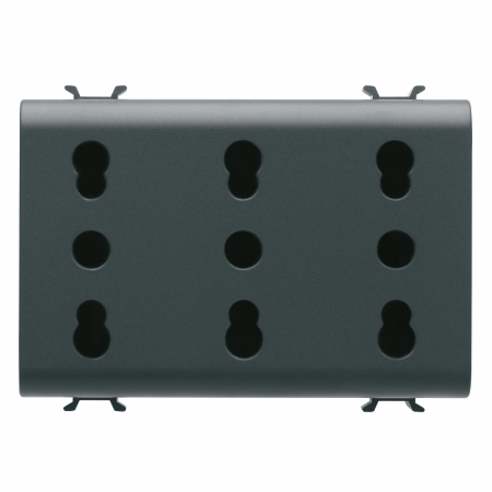 Prize Chorus - Priza standard italian tripla 3M Gewiss Chorus negru GW12209