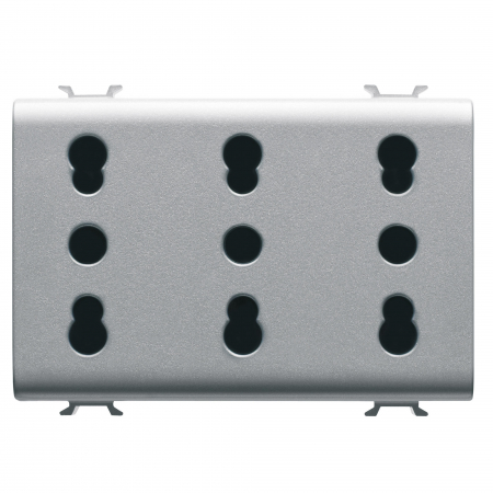 Prize Chorus - Priza standard italian tripla 3M Gewiss Chorus titan GW14209