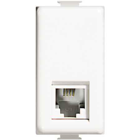 Prize si intrerupatoare - Priza telefon RJ11 1M Matix Bticino alb AM5958/11N