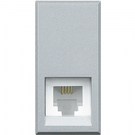 Prize si intrerupatoare - Priza telefon RJ11 Axolute Bticino 1M aluminiu HC4258/11N