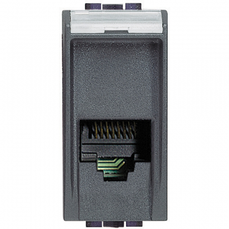 Prize si intrerupatoare - Priza telefon RJ11 Living Light Bticino 1M antracit L4258/11N