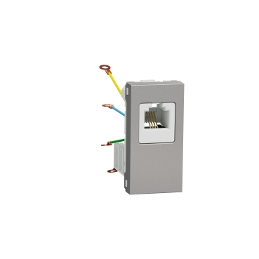 Prize si intrerupatoare - Priza telefon RJ12 1M Schneider Noua Unica aluminiu NU349130