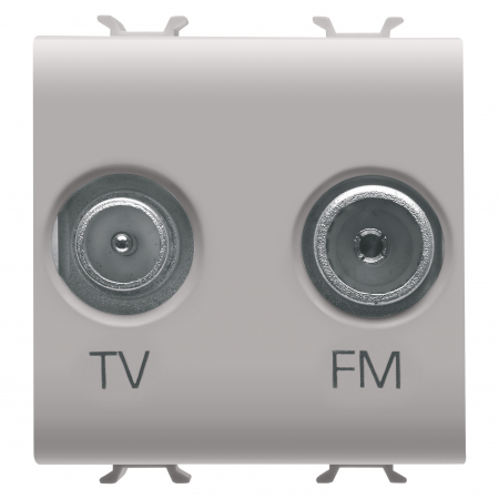 Prize si intrerupatoare - Priza TV+FM 2M Gewiss Chorus bej satinat MAT GW13381