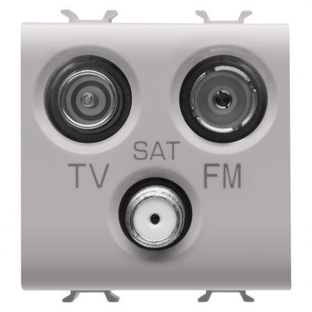 Prize si intrerupatoare - Priza TV+FM+SAT 2M Gewiss Chorus bej satinat MAT GW13382