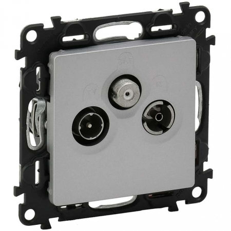 Legrand Valena Life - Priza TV-R-SAT de trecere Legrand Valena Life aluminiu 753365