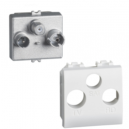 Bticino Living Light - Priza TV-R-SAT demix 2M Living Light Bticino alb N4210M2DN