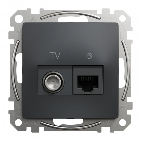 Prize Sedna - Priza TV+RJ45 UTP CAT6 Schneider Sedna antracit SDD114469T