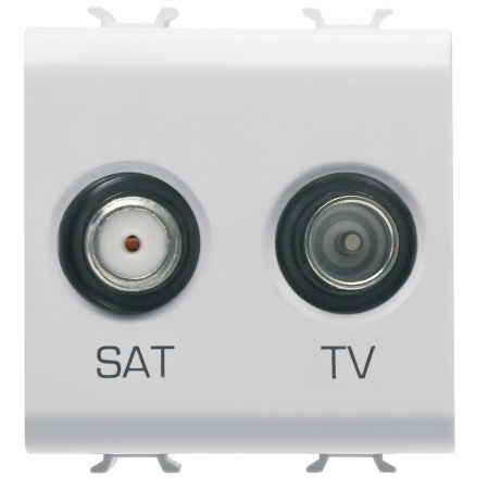 Gewiss Chorus - Priza TV+SAT 2M Gewiss Chorus alb satinat MAT GW15383