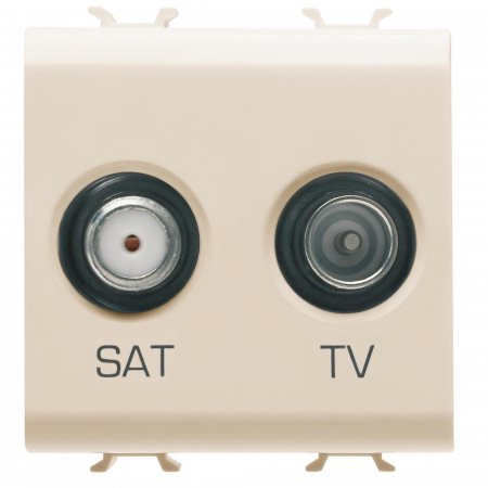 Gewiss Chorus - Priza TV+SAT 2M Gewiss Chorus Ivory GW11383