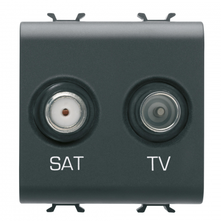 Gewiss Chorus - Priza TV+SAT 2M Gewiss Chorus negru GW12383